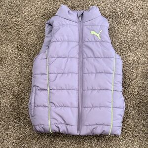 Puma Lavender Puffer Vest with Neon Highlights